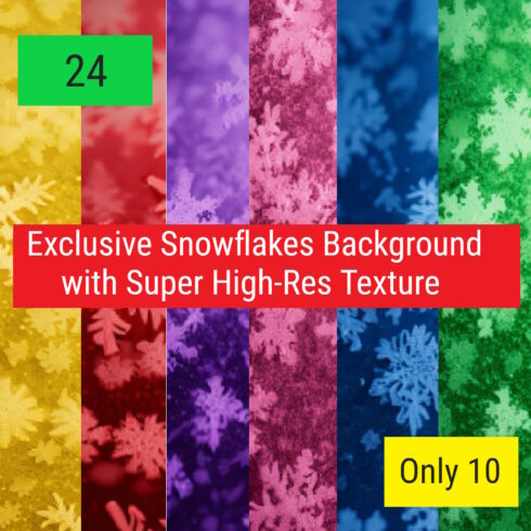 Exclusive Snowflakes Background with Super High-Res Texture -Only 10 cover image.