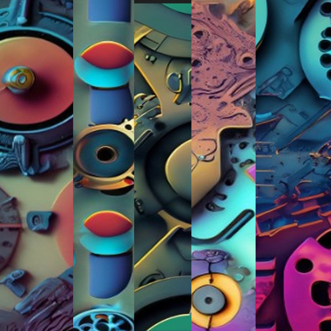Colorful Mechanical Texture Background with Super High-Res Texture Only 9 preview image.