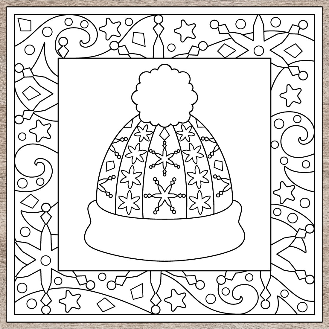 Winter Patterns - 6 coloring pages preview image.