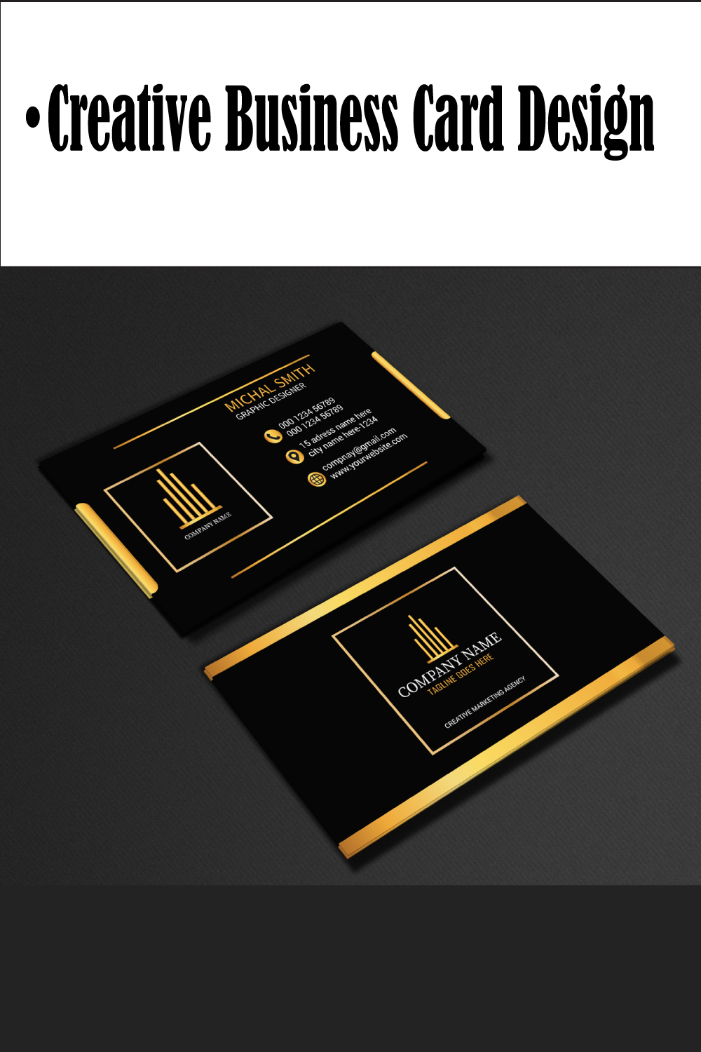 6 Creative Business Card Design pinterest preview image.