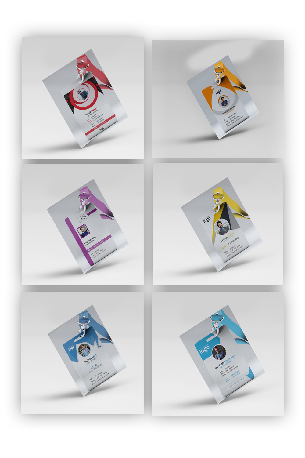 10 Print Design Multi Purpose id card Bundle pinterest preview image.
