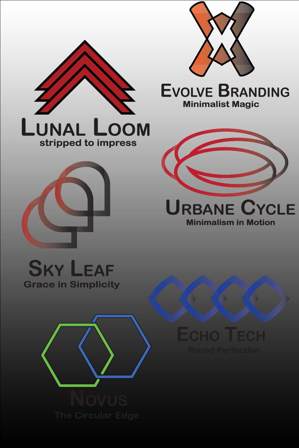 6 Minimilist logos bundle pinterest preview image.
