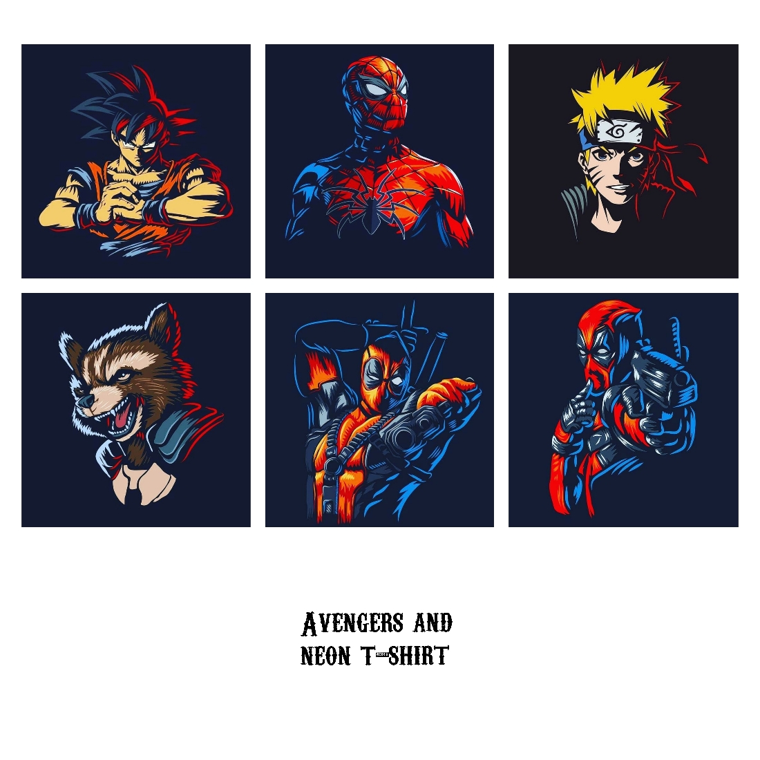 Avengers and neon t-shirt preview image.