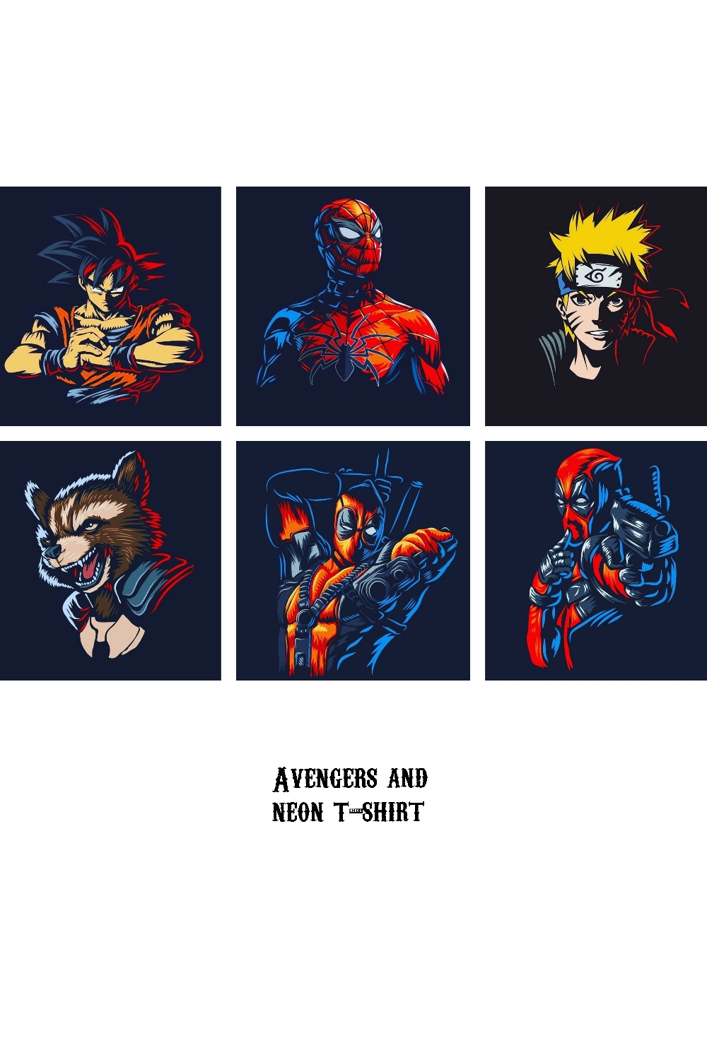Avengers and neon t-shirt pinterest preview image.