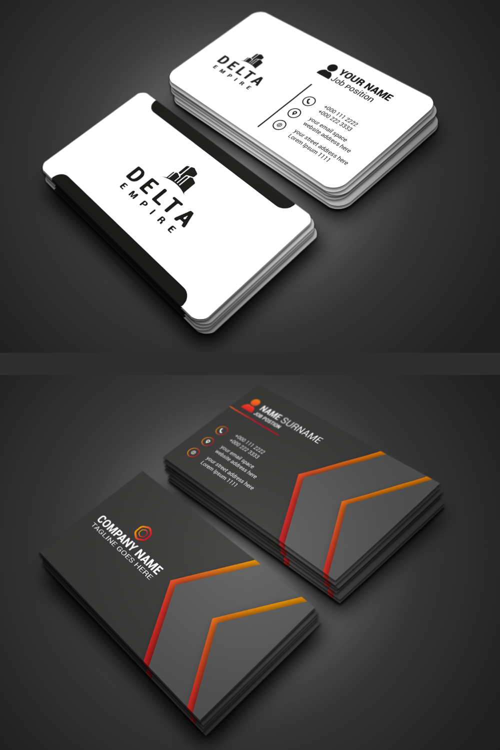 Mordern Creative Luxury minimalist Business Card Design Bundle pinterest preview image.