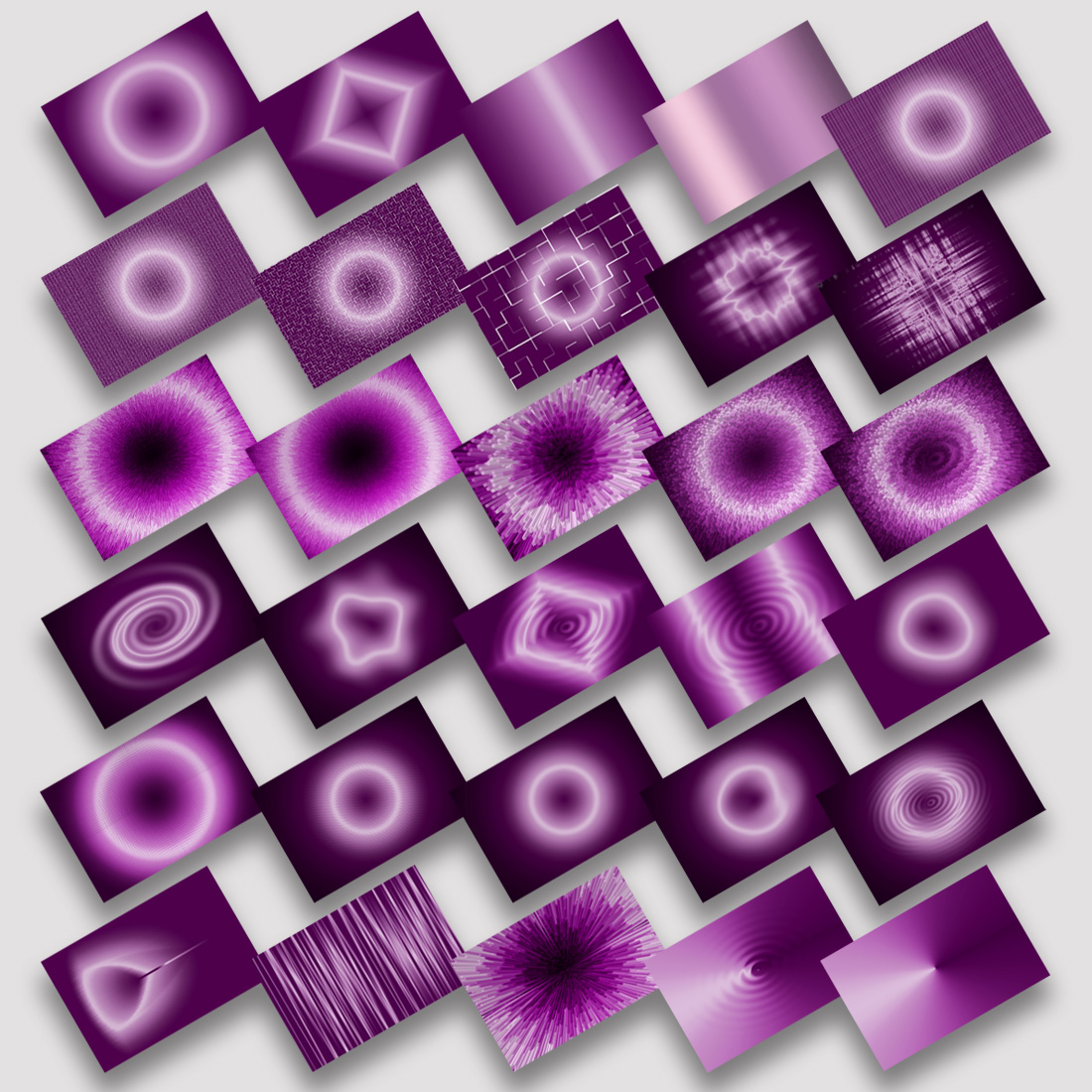 30 Pcs high quality abstract purple colored glowing gradient background designs for designs and illustrations preview image.