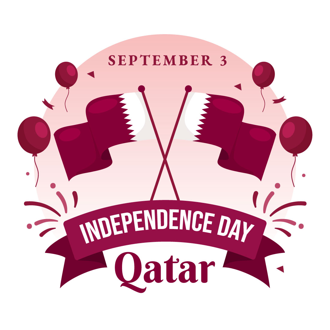 12 Qatar Independence Day Illustration preview image.