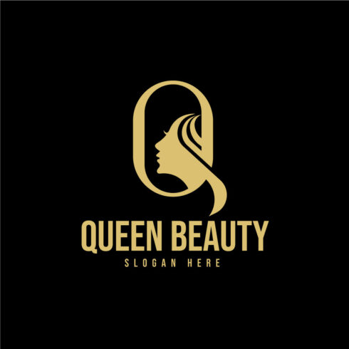 Initial Queen face beauty logo design cover image.