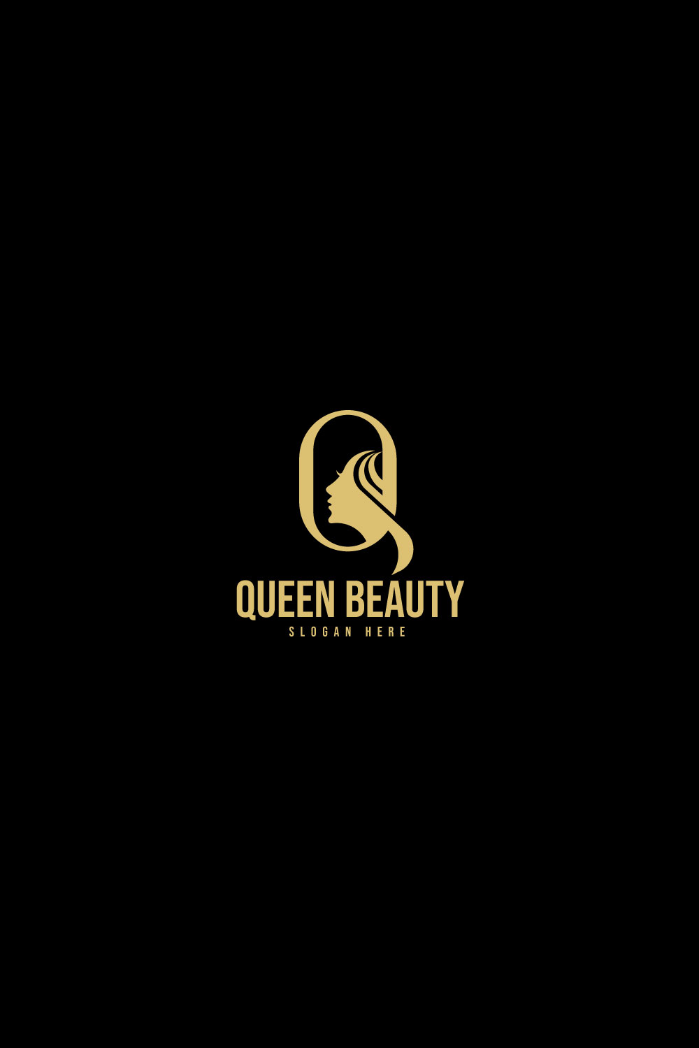 Initial Queen face beauty logo design pinterest preview image.