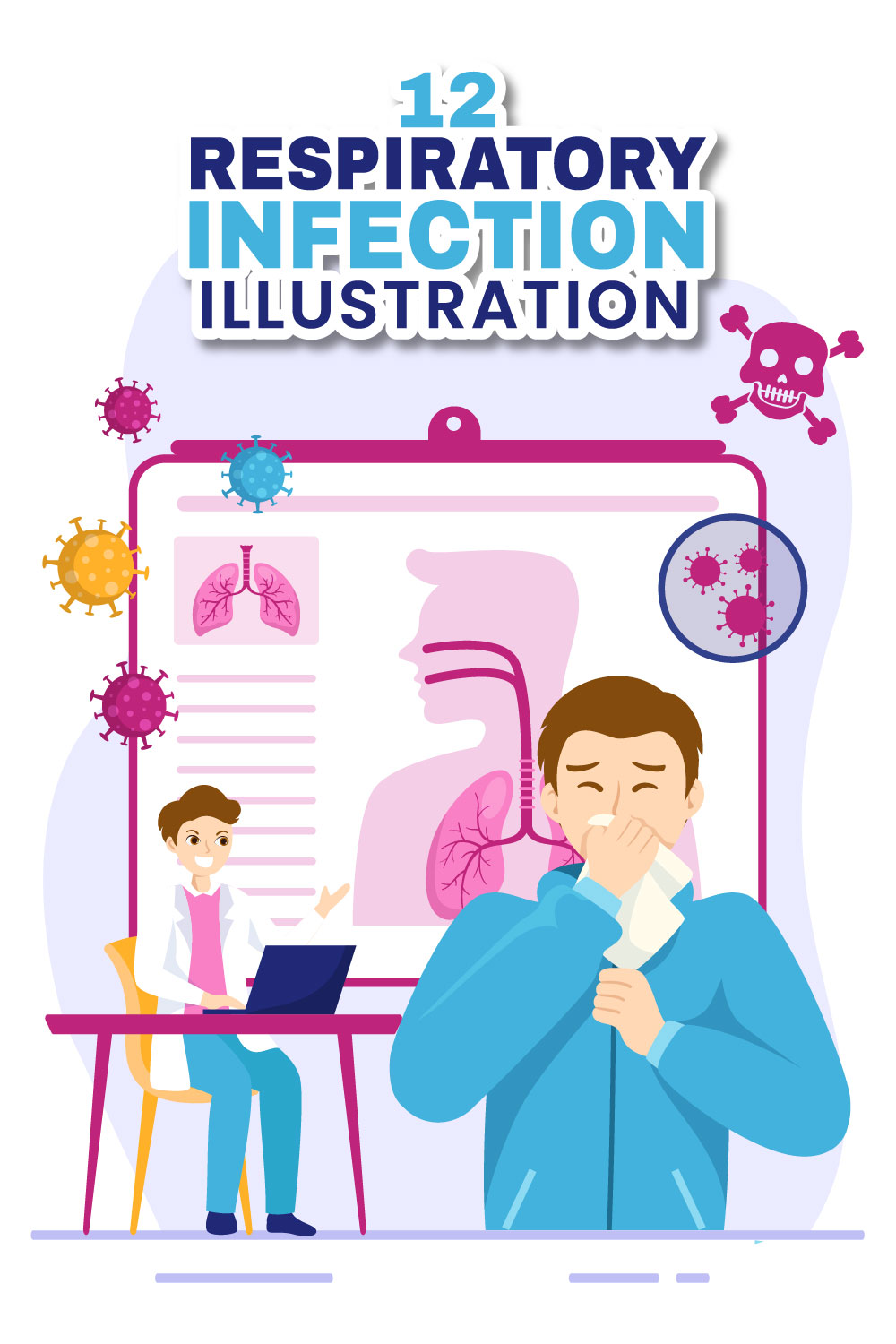12 Respiratory Infection Illustration pinterest preview image.