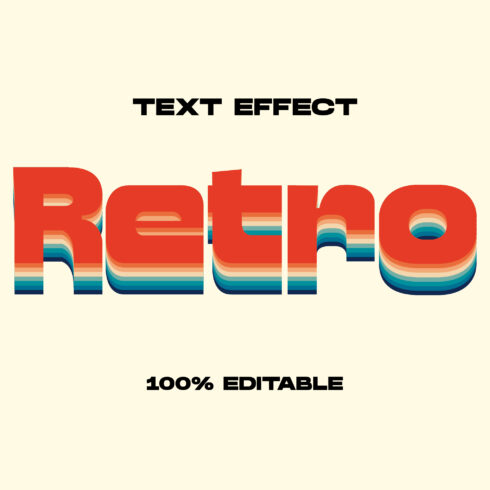Retro Text Effect Editable Adobe Illustrator Text Effect cover image.