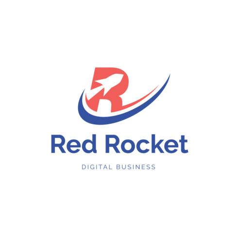 Initial Letter R with rocket logo design cover image.