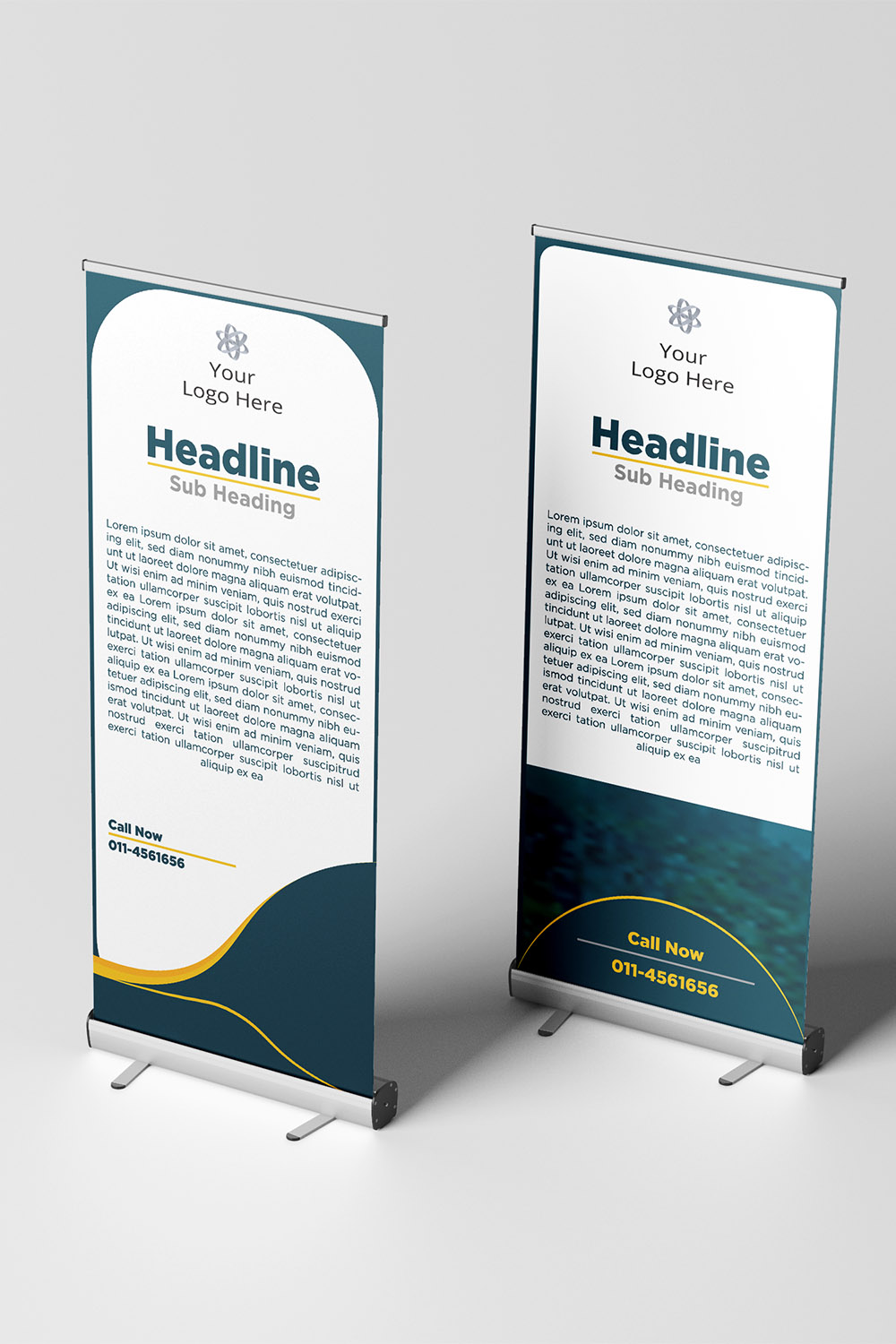 Print ready, Roll up banner design illustrator template file for designs for any occasions pinterest preview image.