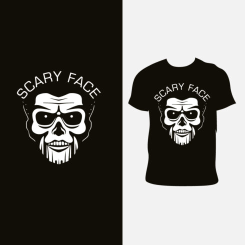 scary face T-Shirt Design cover image.