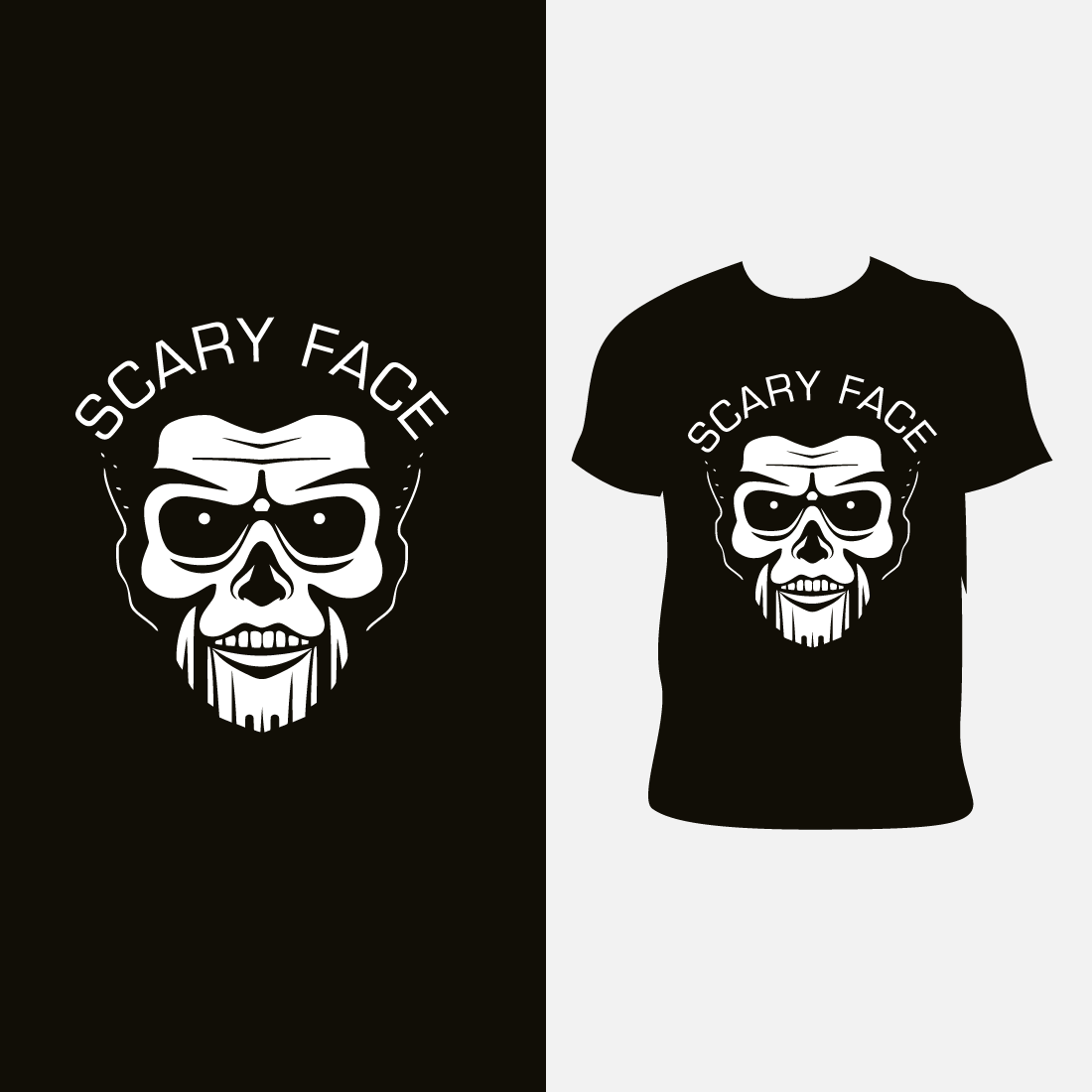 scary face T-Shirt Design preview image.