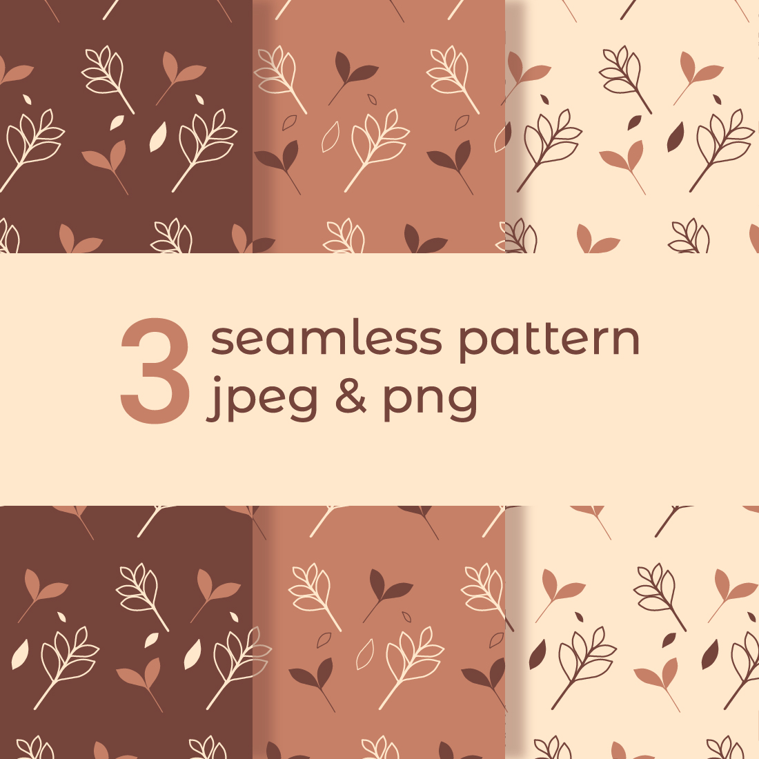 Warm and cozy, floral seamless pattern Made in 3 color options cover image.