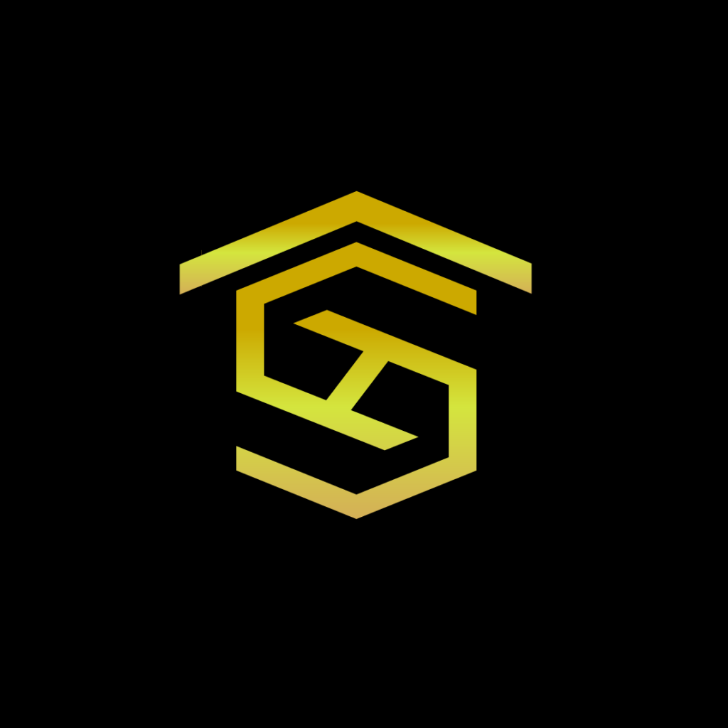 modern SH real state logo design concept