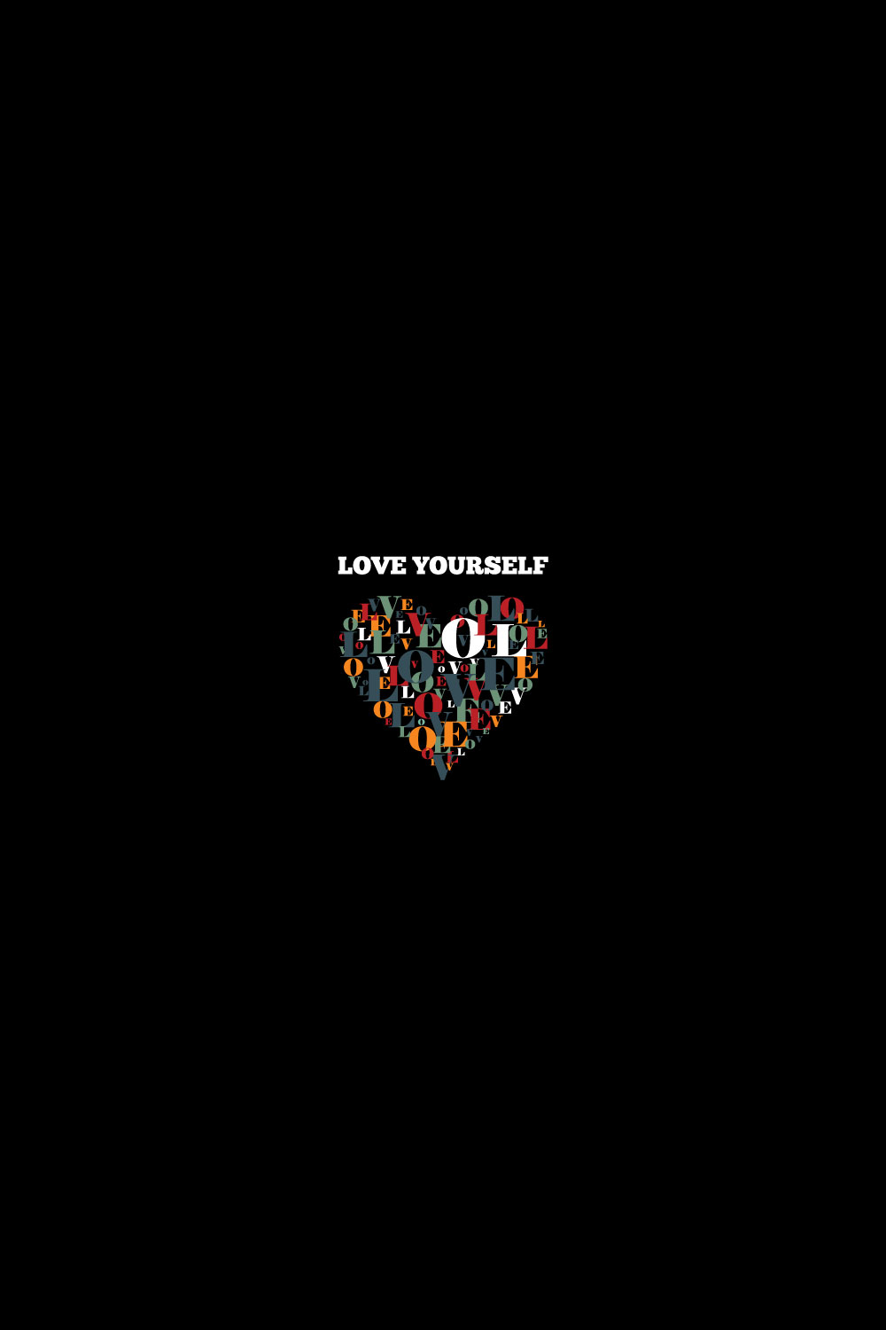 Love Yourself Fundraisings T-Shirt design pinterest preview image.