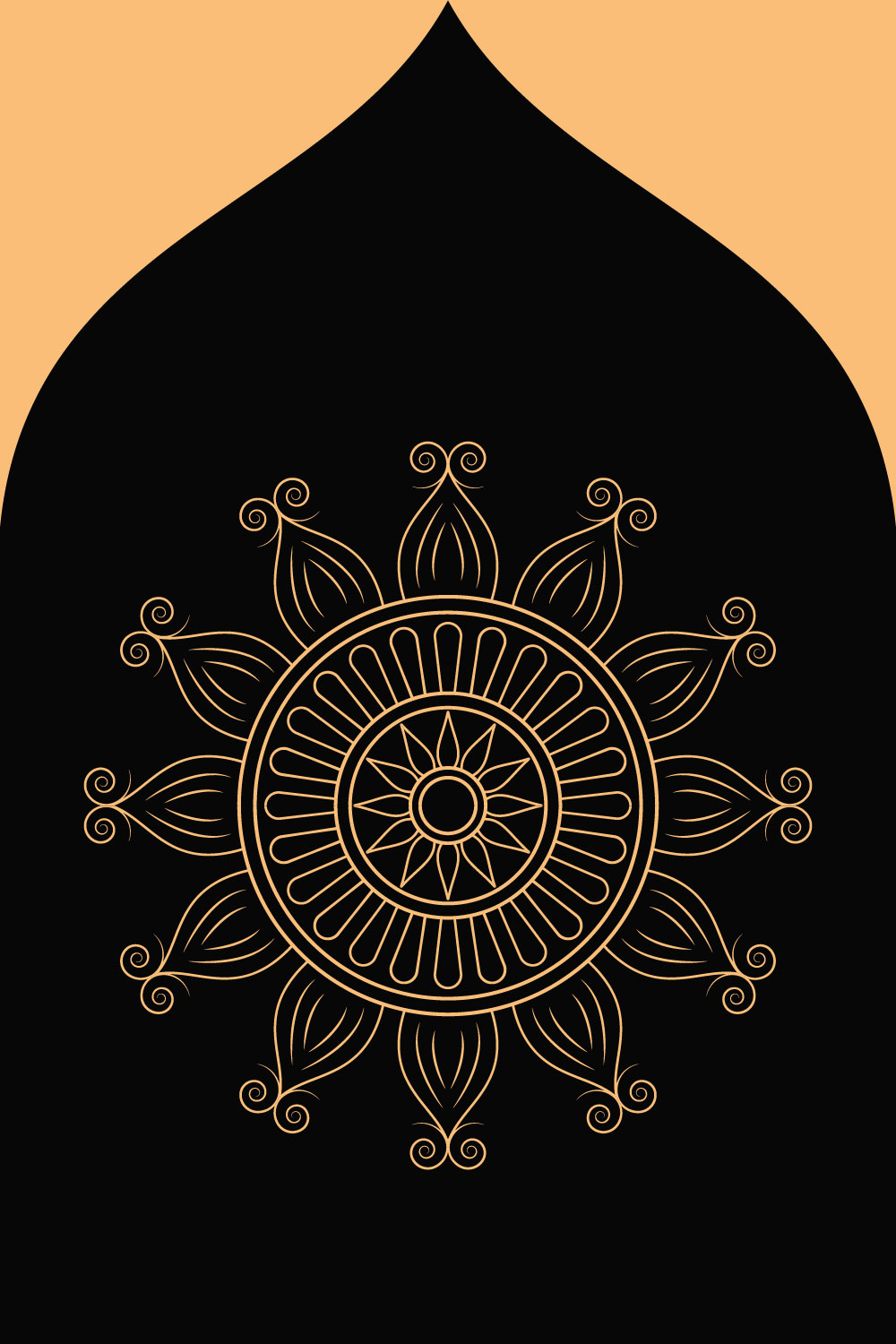 Simple Floral Mandala Design Template SVG, Ai, EPS, PDF, JPG, PNG, File pinterest preview image.