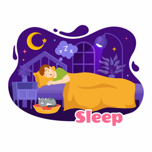 13 Sleep and Sweet Dreams Vector Illustration cover image.