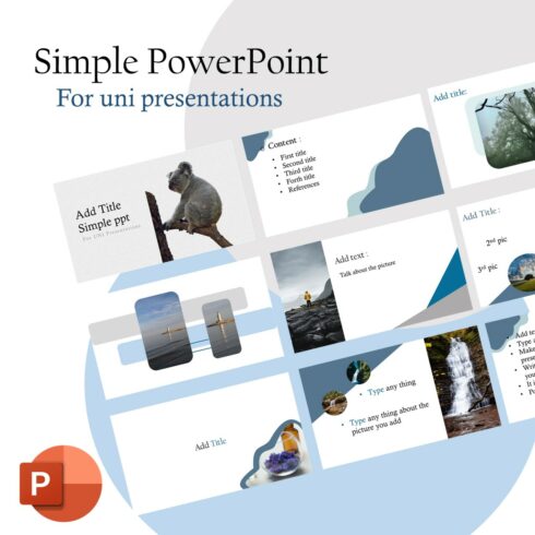 Simple PowerPoint template for uni presentations cover image.