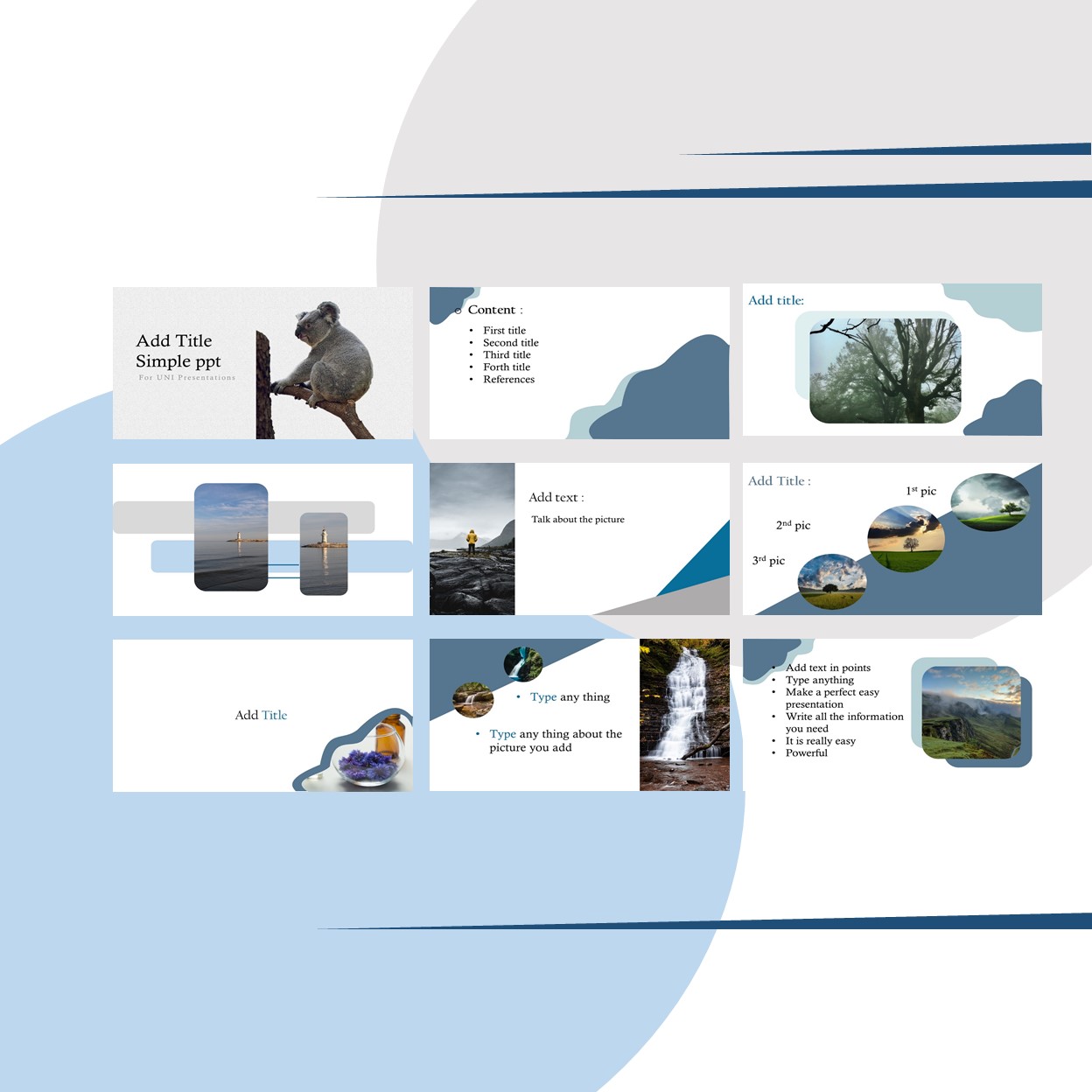 Simple PowerPoint template for uni presentations preview image.