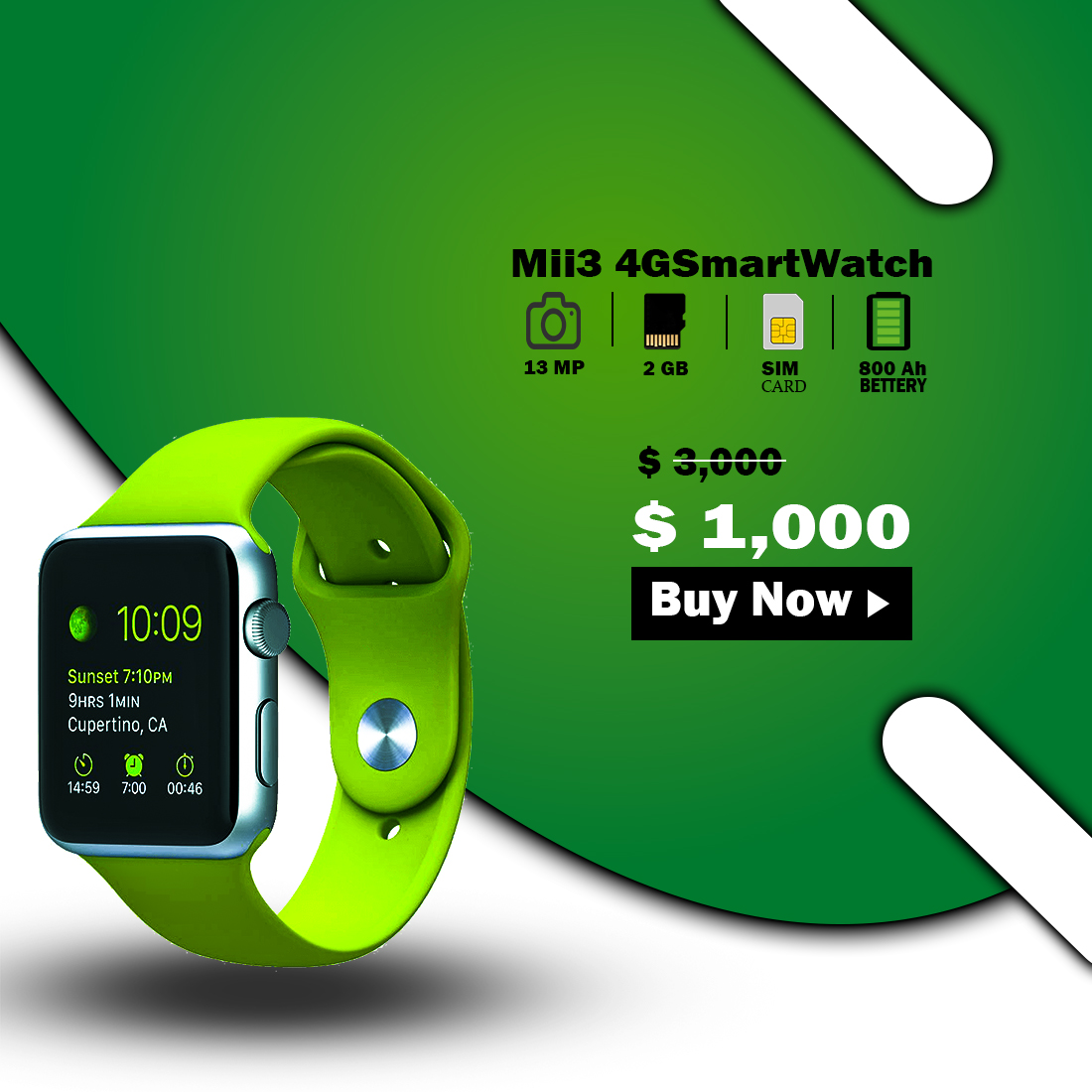 Mii3 smart cheap band features