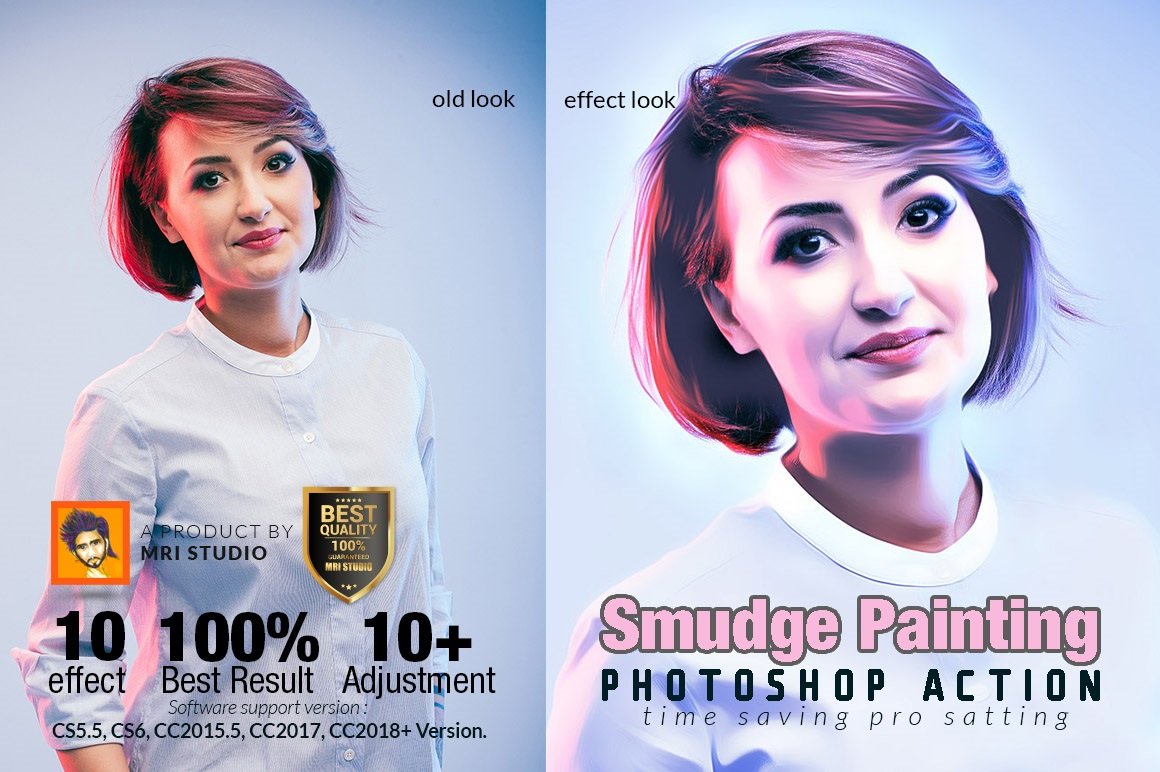 smudge painting photoshop action 458