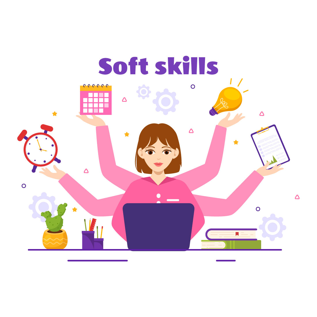 15 Soft Skills Vector Illustration preview image.