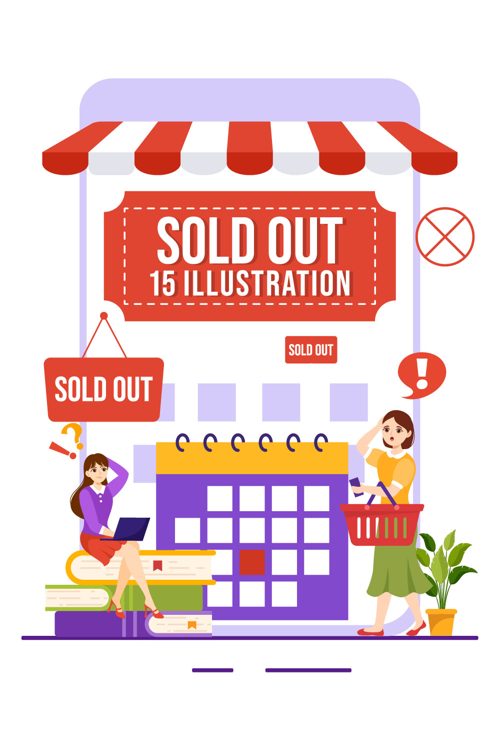 15 Sold Out Vector Illustration pinterest preview image.