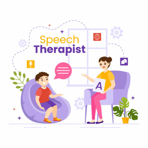 12 Speech Therapist Vector Illustration cover image.