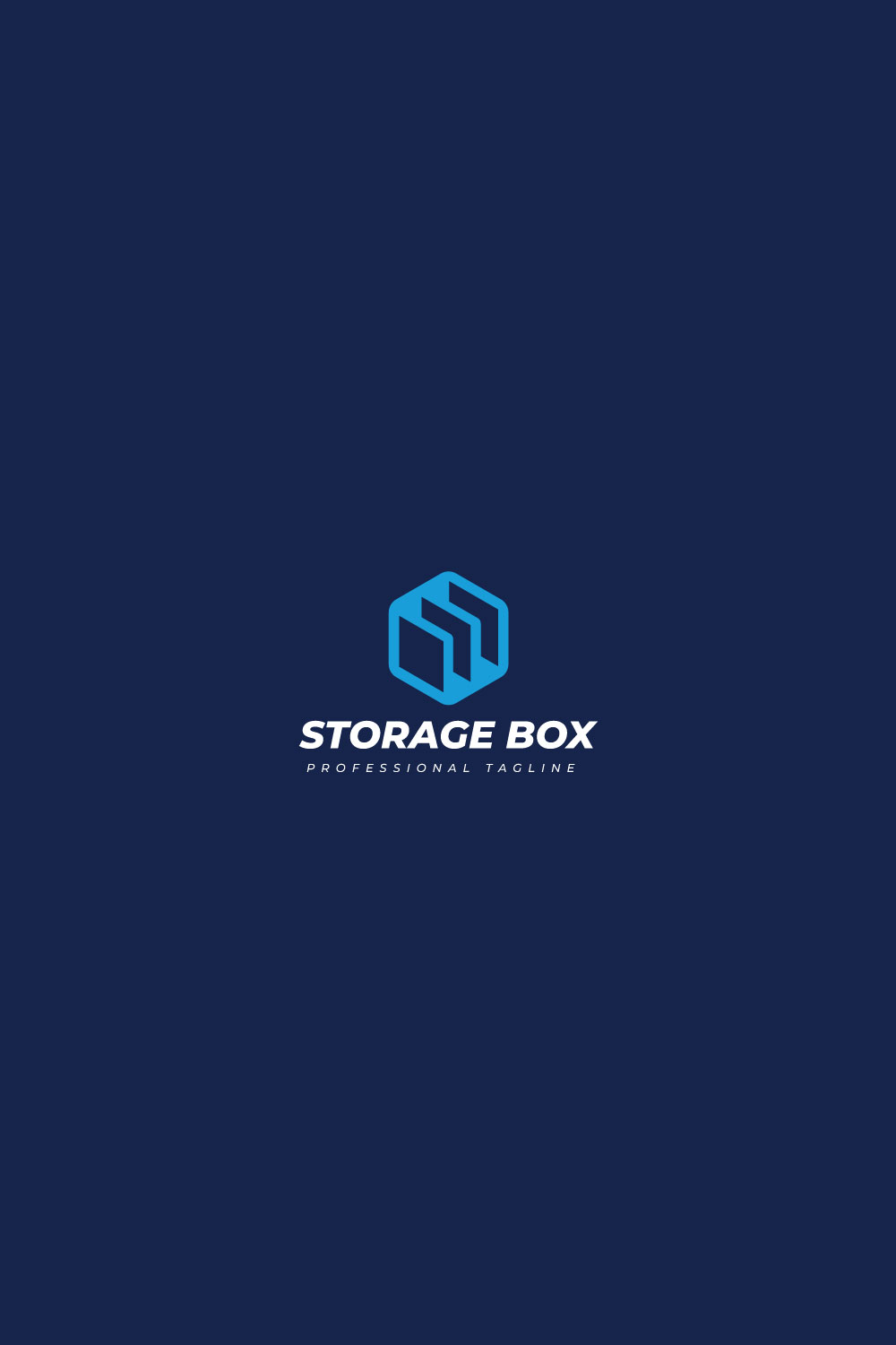 Storage Box Logo design template pinterest preview image.