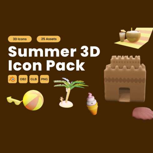 Summer 3D Icon Set Vol 1 cover image.