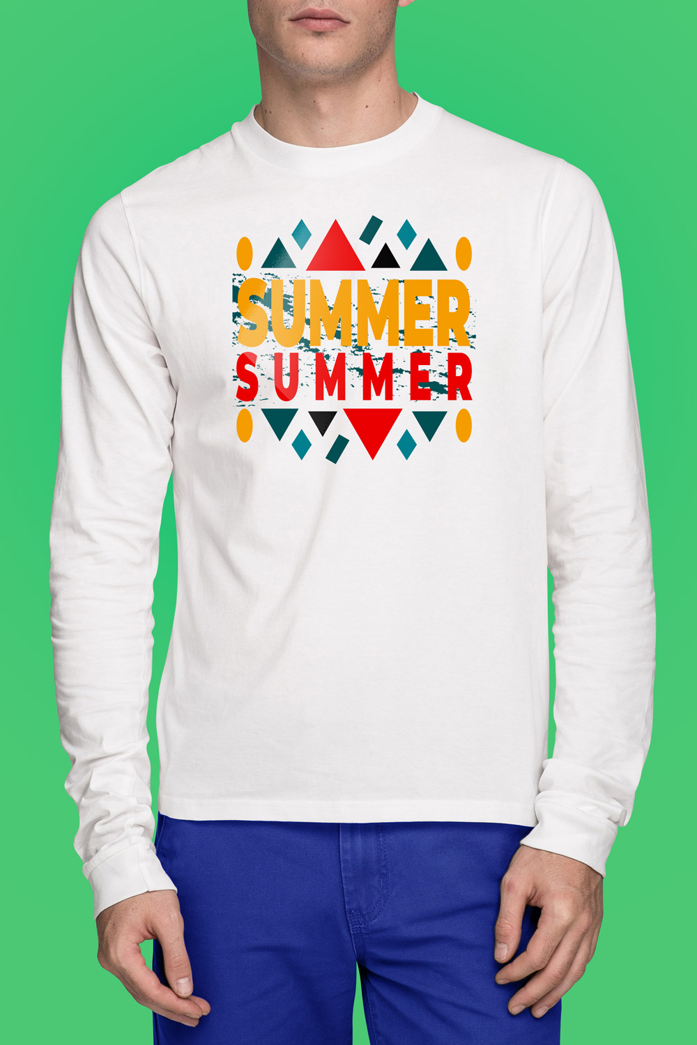 Summer t-shirt design pinterest preview image.