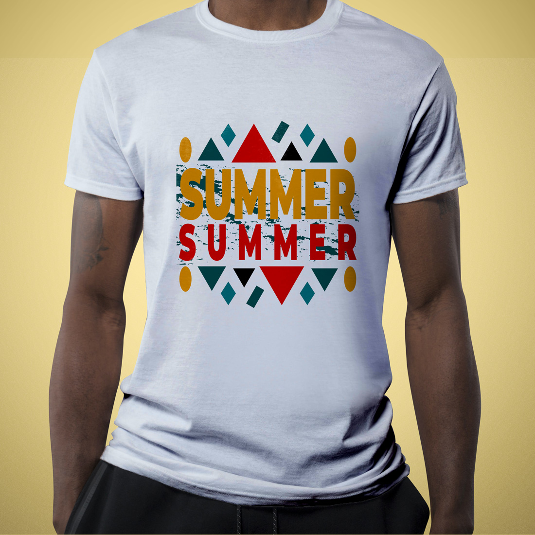 Summer t-shirt design preview image.