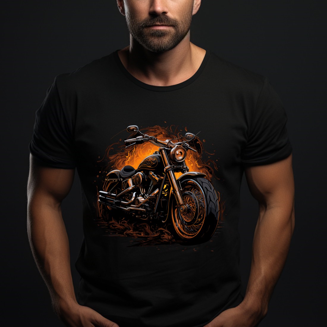 Harley Big Motorcycle for t-shirt design pinterest preview image.