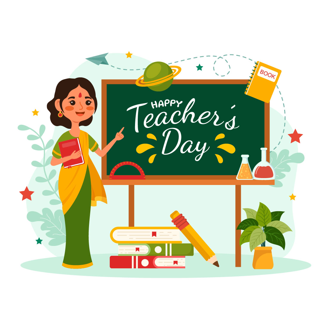 10 Teacher Day in India Illustration preview image.