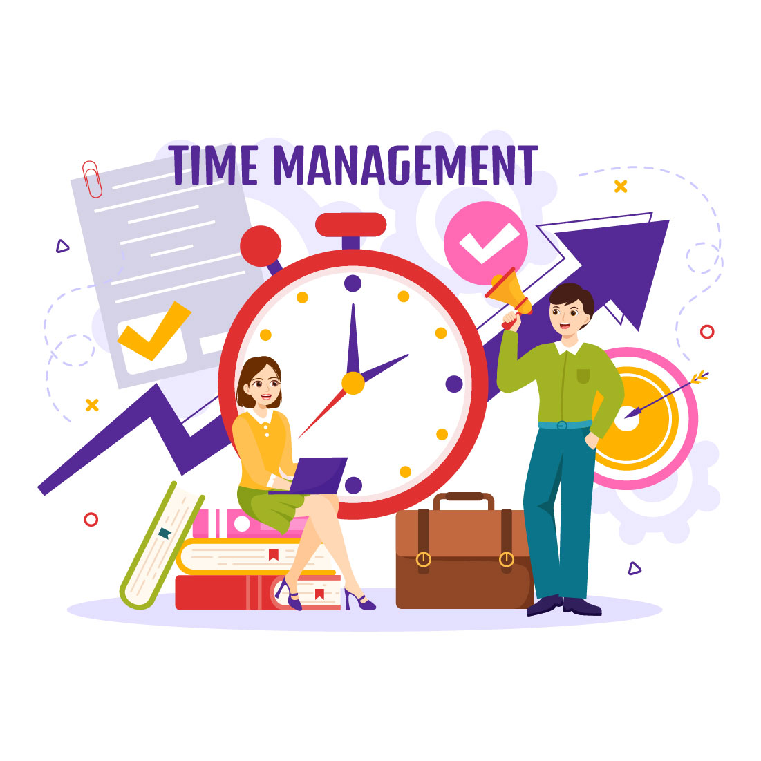 13 Time Management Planning Illustration preview image.