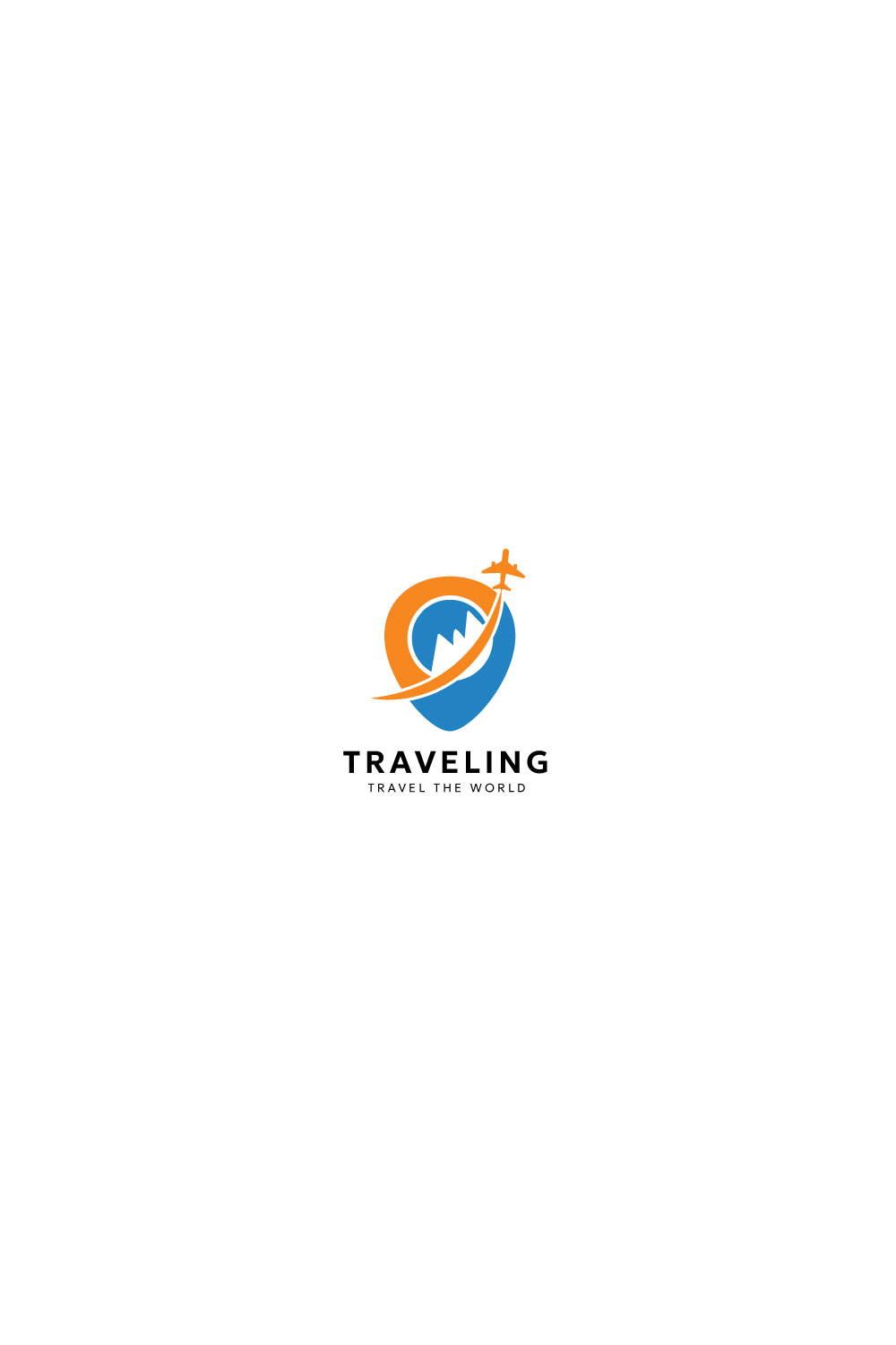 Travel world modern logo design pinterest preview image.