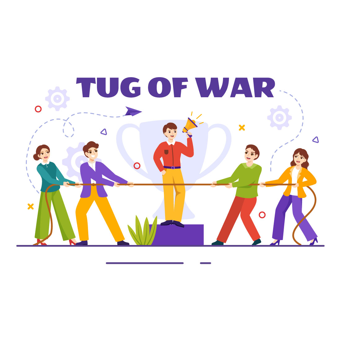 8 Tug of War Vector Illustration cover image.