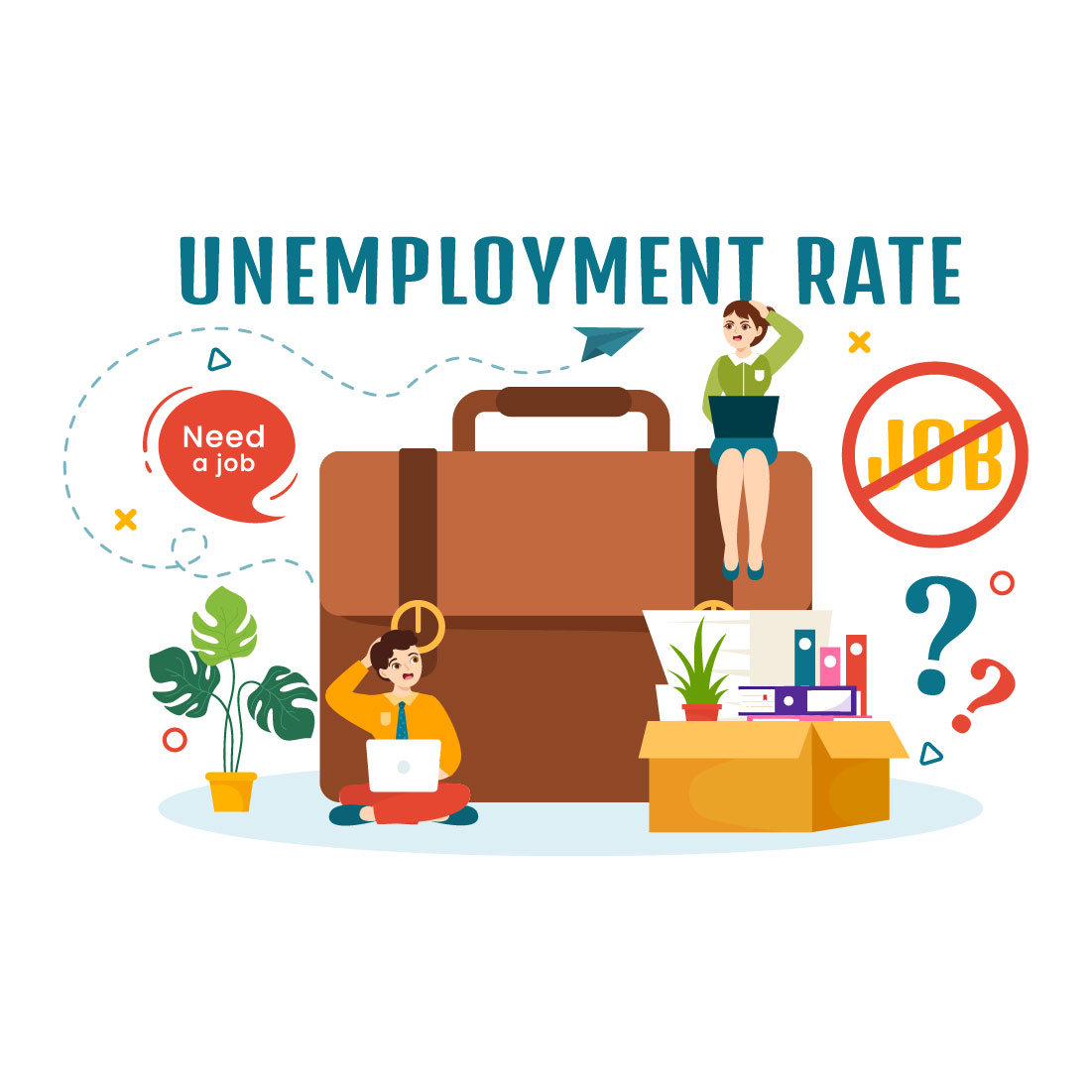 13 Unemployment Rate Illustration preview image.