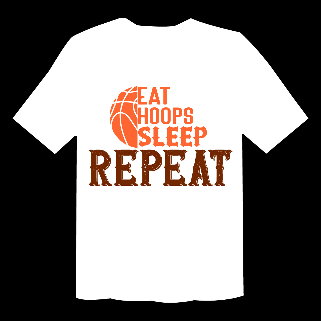 Eat Sleep Hoops Repeat T Shirt preview image.