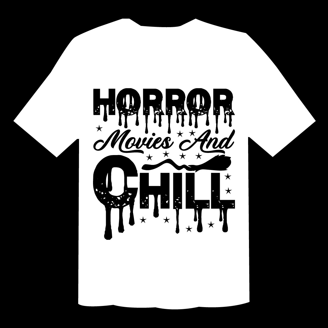 Horror Movies And Chill T Shirt preview image.