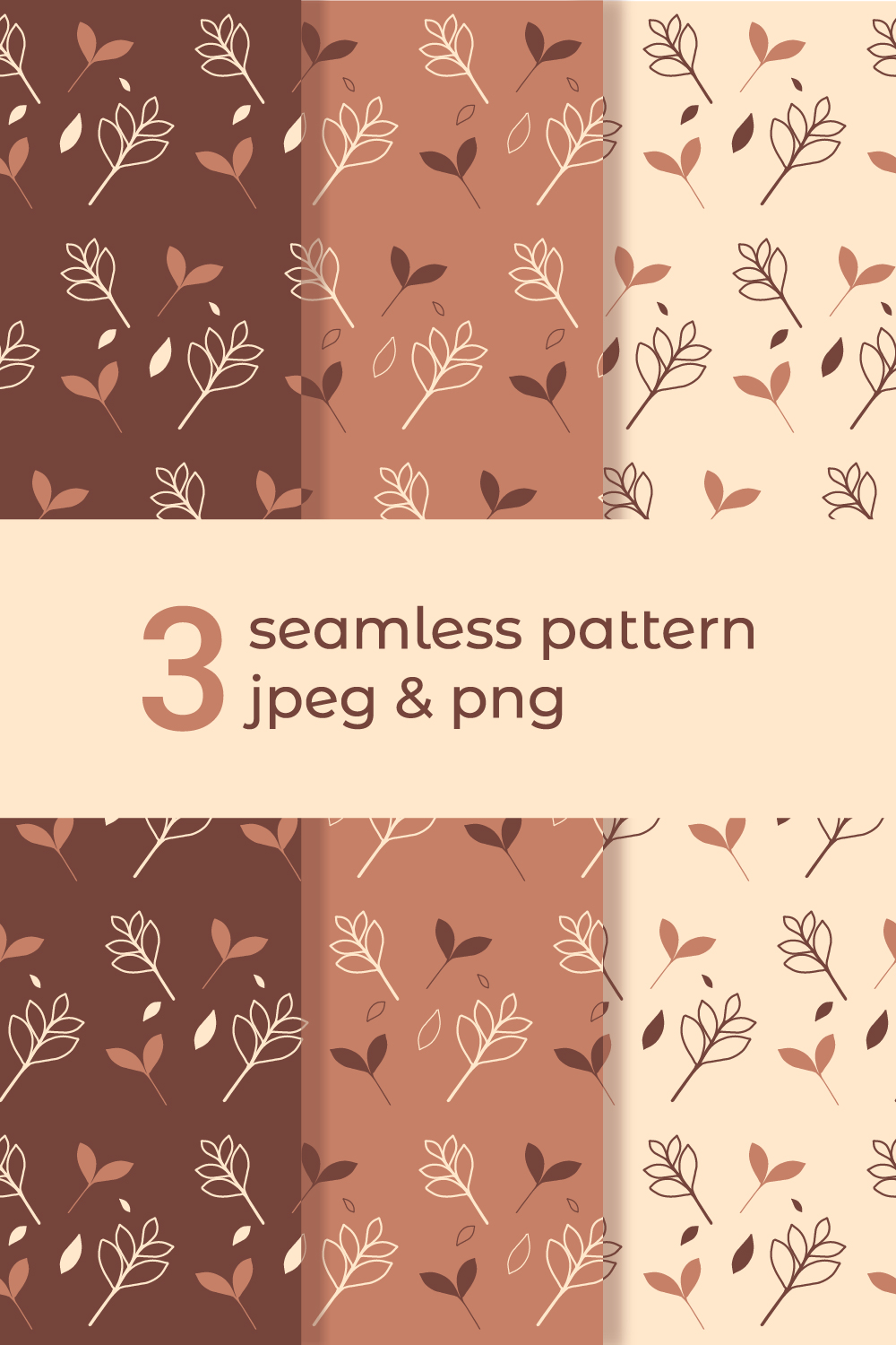 Warm and cozy, floral seamless pattern Made in 3 color options pinterest preview image.