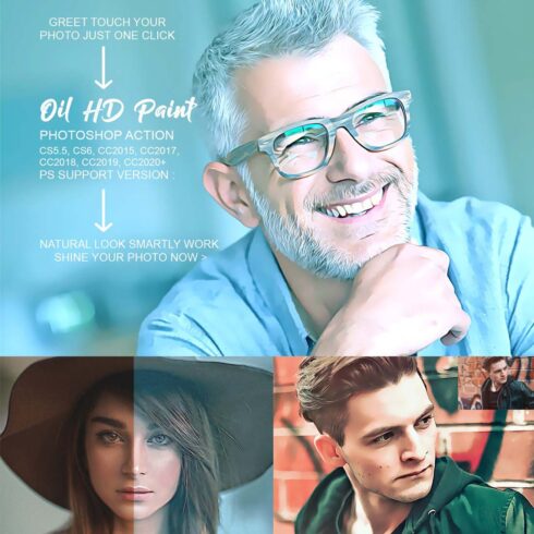 Oil HD Paint Photoshop Action cover image.