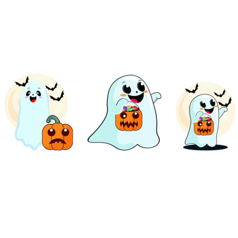 Halloween Spooky Ghost Clipart cover image.