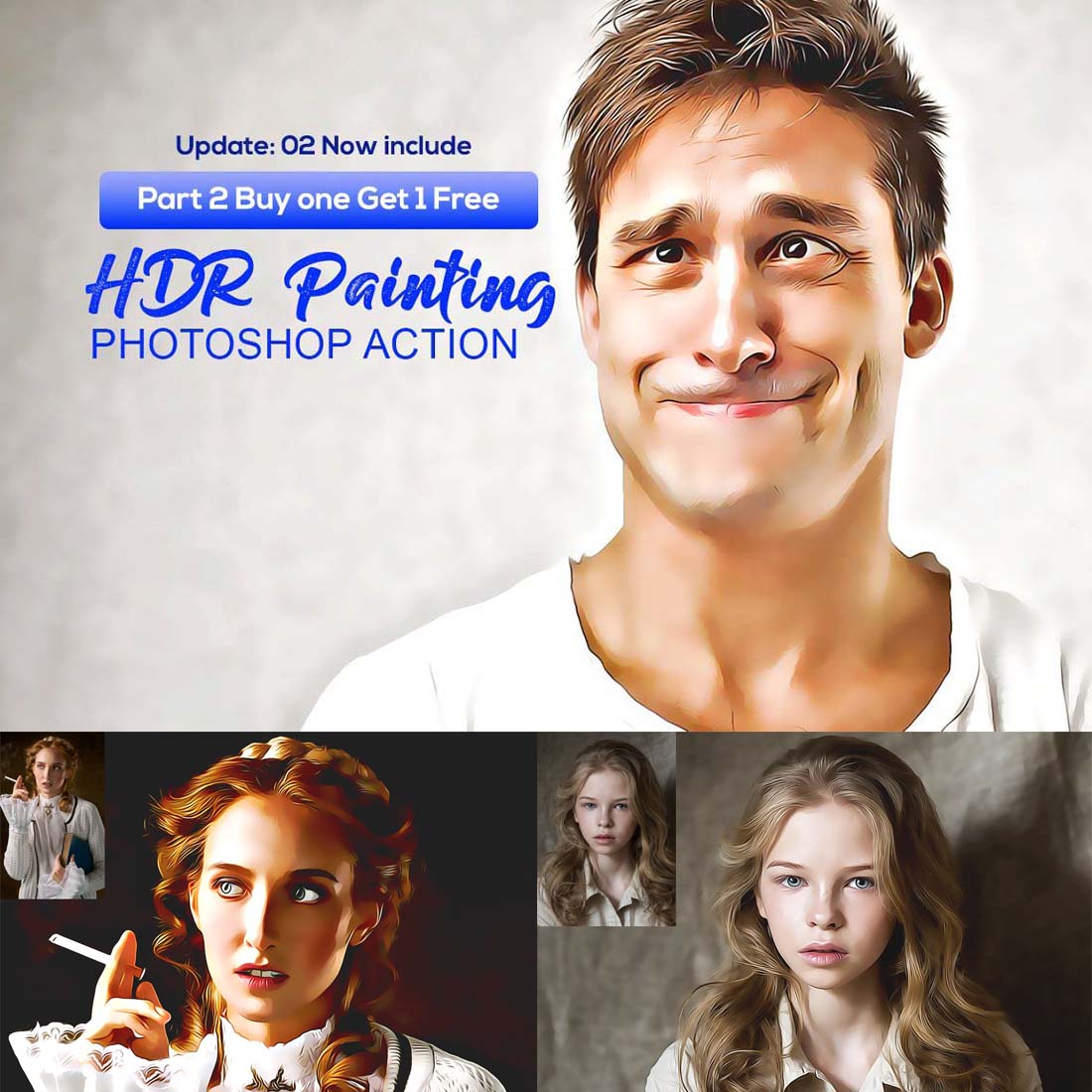 HDR Painting Photoshop Actions cover image.