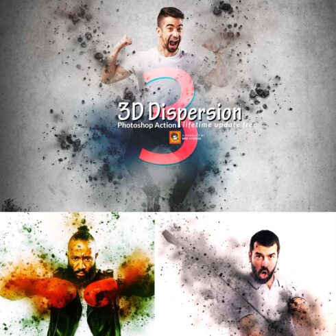 3D Dispersion Photoshop Action cover image.