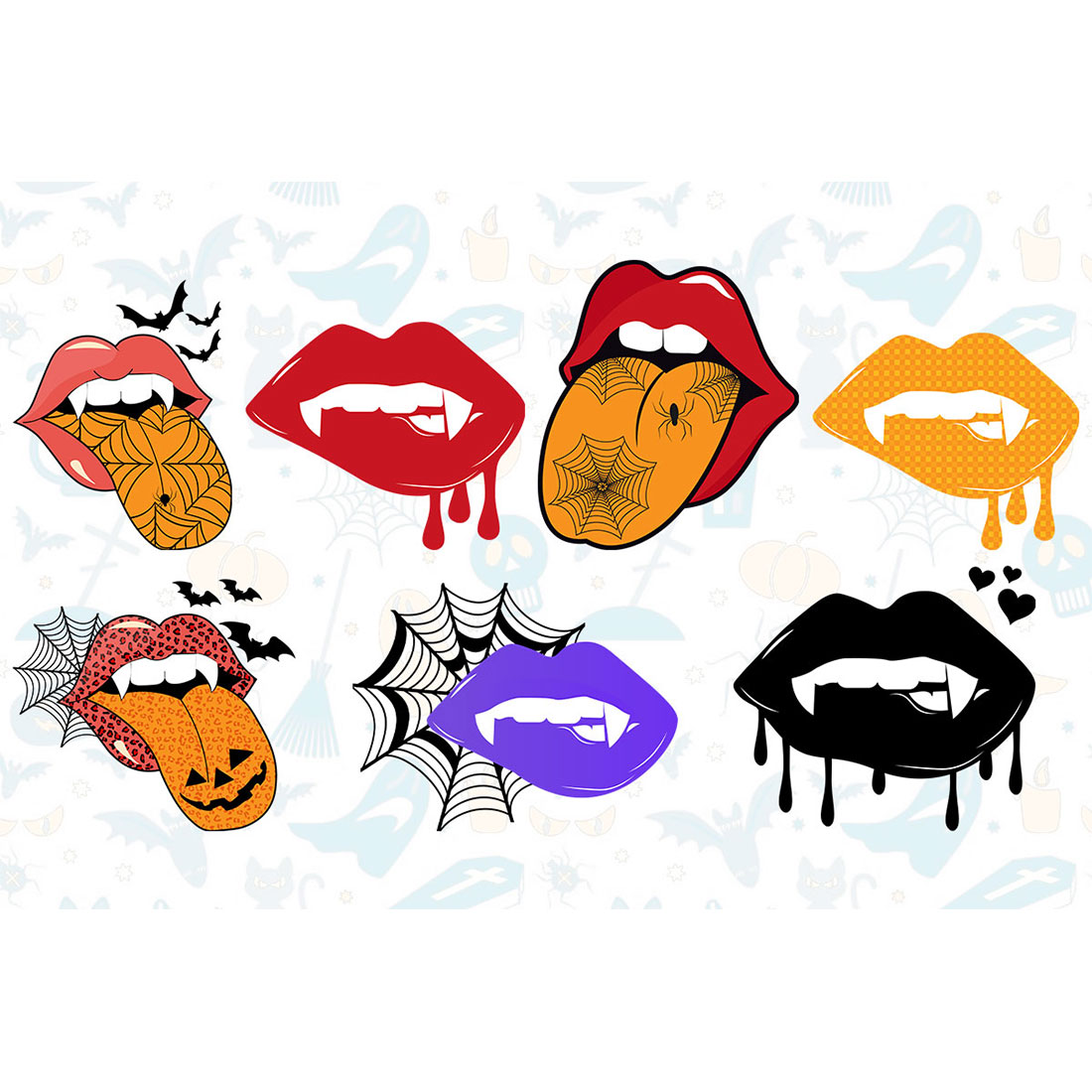 Halloween Vampire Lips Bundle preview image.