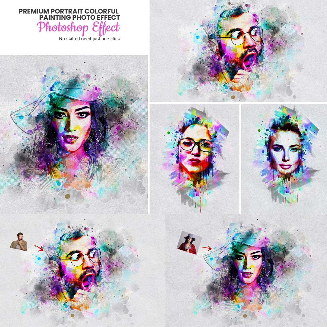 Premium Portrait Colorful Painting cover image.